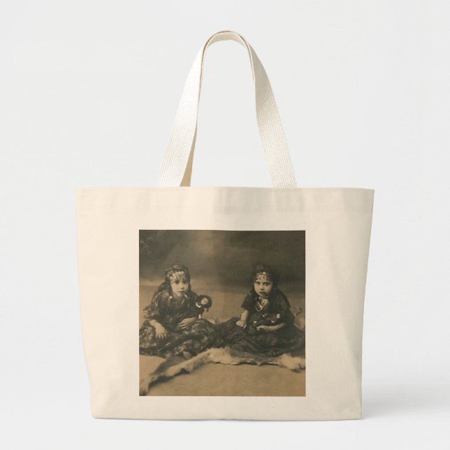 Zwei Sinti und Romakindertasche Jumbo Stoffbeutel (Vorne)