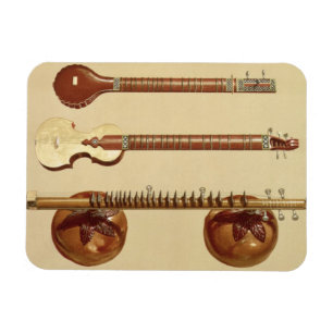 Zwei Sitars und ein rudra vina, Inder, 'vom Magnet