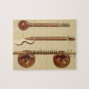 Zwei Sitars und ein rudra vina, Inder, 'vom Puzzle