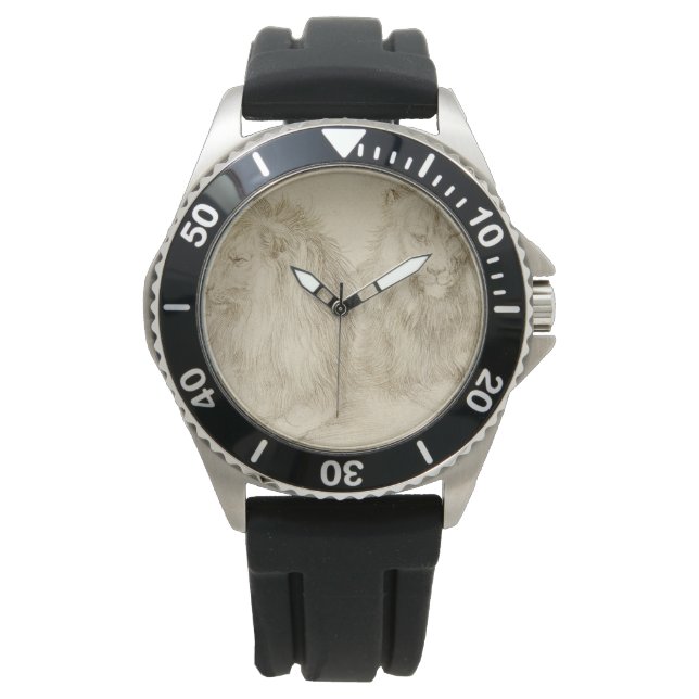 Zwei Sitzbänke (Wildtiere) (Albrecht Durer) Armbanduhr (Vorderseite)