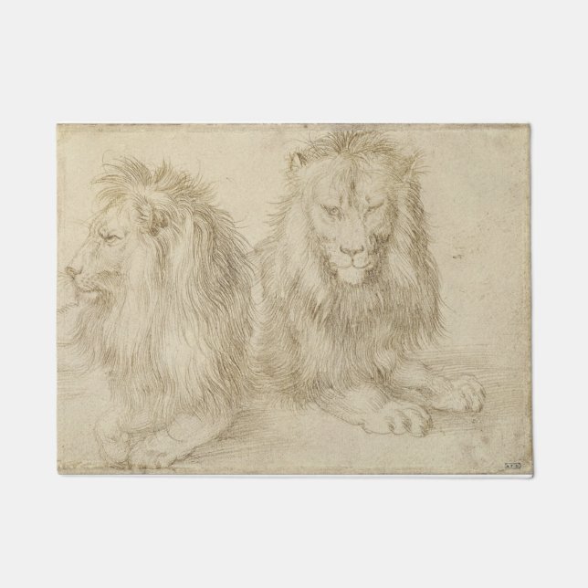 Zwei Sitzbänke (Wildtiere) (Albrecht Durer) Fußmatte (Vorderseite)