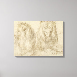 Zwei Sitzbänke (Wildtiere) (Albrecht Durer) Leinwanddruck
