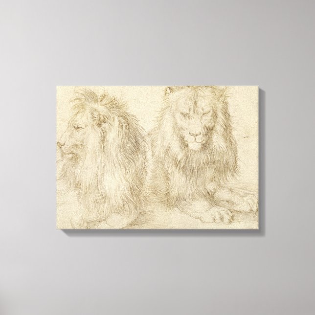 Zwei Sitzbänke (Wildtiere) (Albrecht Durer) Leinwanddruck (Vorderseite)