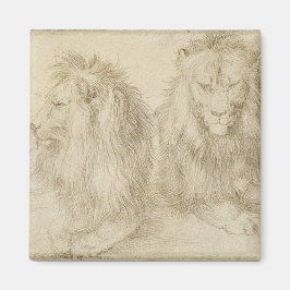 Zwei Sitzbänke (Wildtiere) (Albrecht Durer) Magnet
