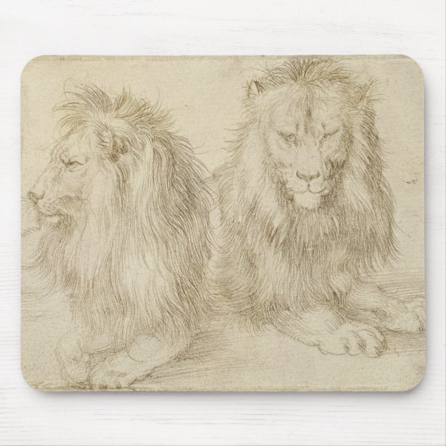 Zwei Sitzbänke (Wildtiere) (Albrecht Durer) Mousepad (Vorne)