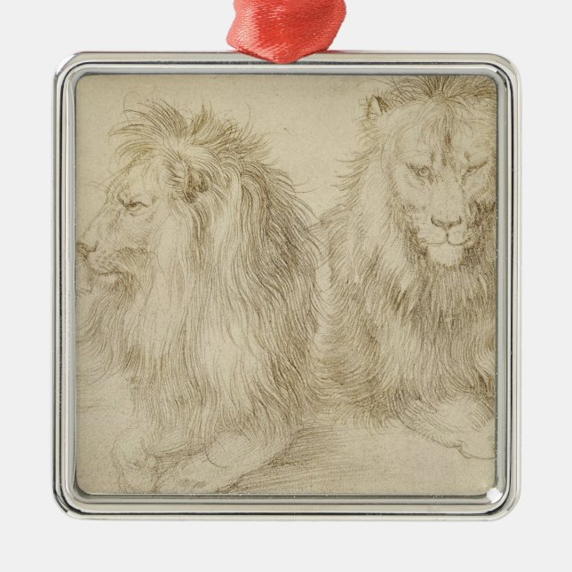 Zwei Sitzbänke (Wildtiere) (Albrecht Durer) Ornament Aus Metall (Vorne)