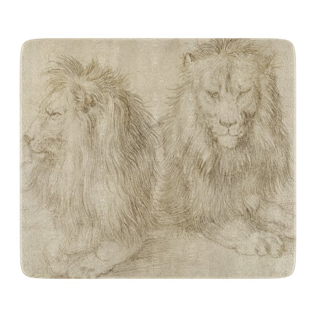 Zwei Sitzbänke (Wildtiere) (Albrecht Durer) Schneidebrett (Vorderseite)