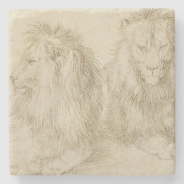 Zwei Sitzbänke (Wildtiere) (Albrecht Durer) Steinuntersetzer