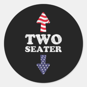 Zwei Sitze Usa 4. Juli White Trash Party Attraktio Runder Aufkleber
