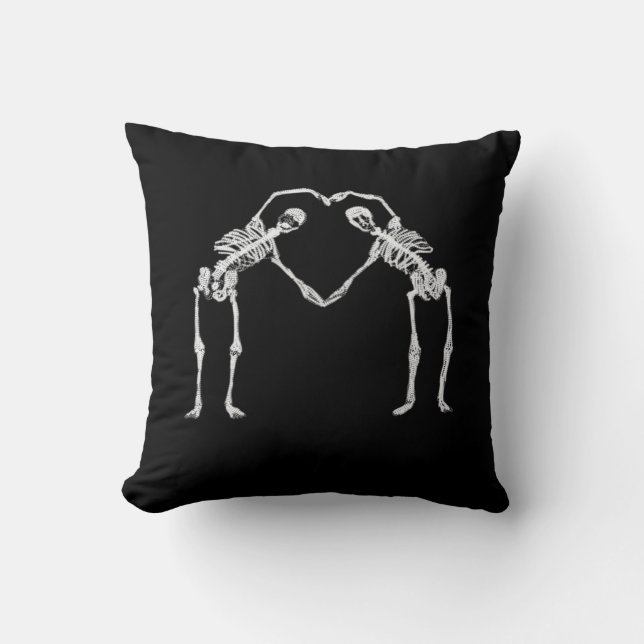 Zwei Skeleton Hearts Hands Classic Kissen (Vorderseite)