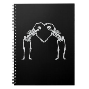 Zwei Skeleton Hearts Hands Classic Notizblock
