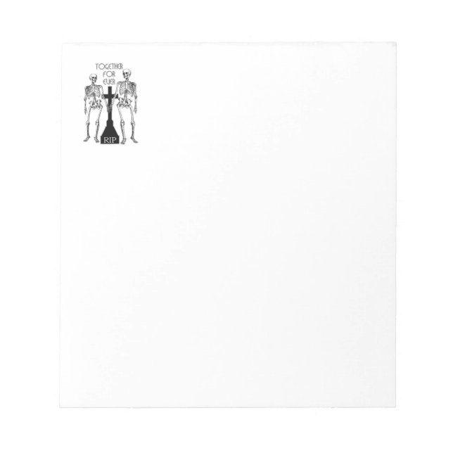 Zwei Skelette in Liebe Notizblock (Vorderseite)