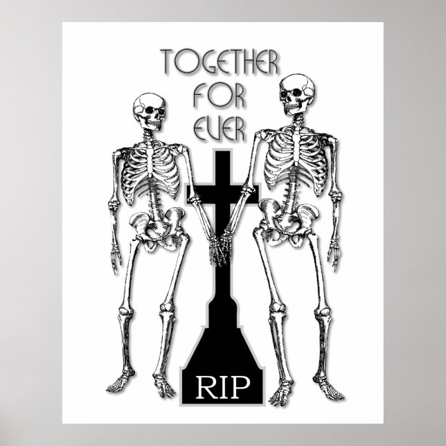 Zwei Skelette in Liebe Poster (Vorne)