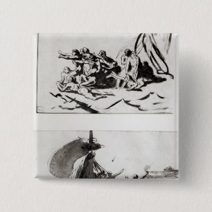 Zwei Skizzen für das Floss der Medusa, c.1819 Button