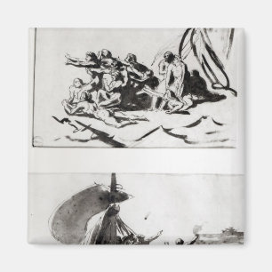 Zwei Skizzen für das Floss der Medusa, c.1819 Magnet