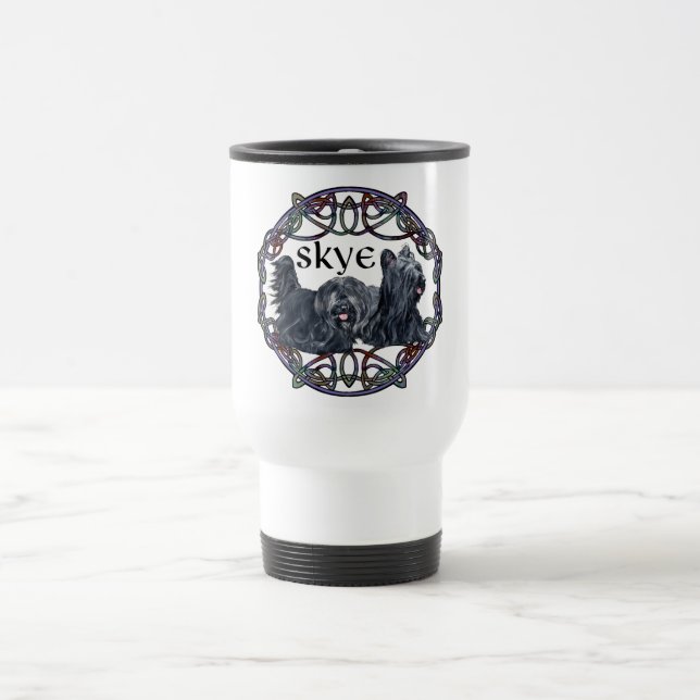 Zwei Skye Terrier Celtic Travel Mug Reisebecher (Mittel)
