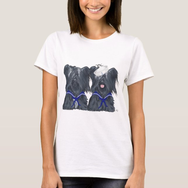 Zwei Skye Terrier Sailers T-Shirt (Vorderseite)