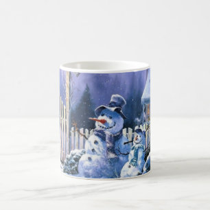 Zwei Snowmen-Kaffee-Tasse Tasse
