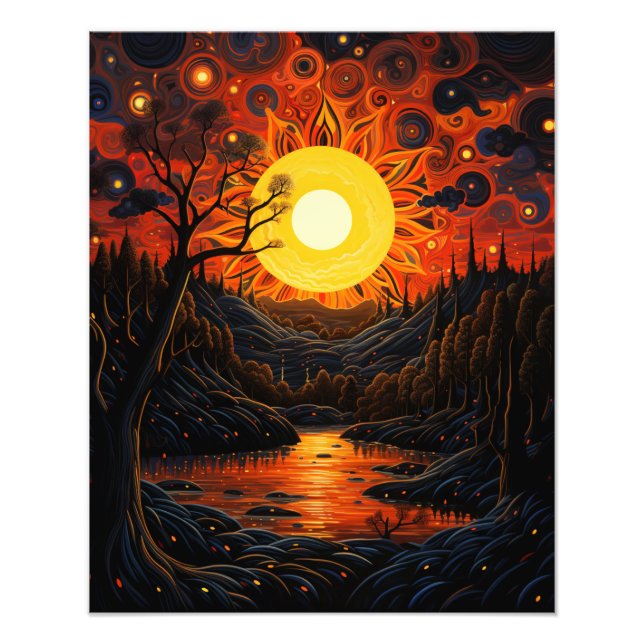 Zwei Sonnen im Sonnenuntergang Fotodruck (Vorne)