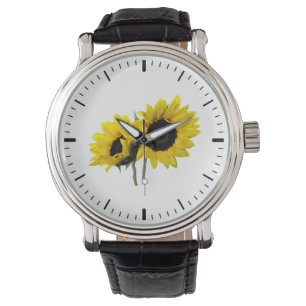 Zwei Sonnenblumen Armbanduhr