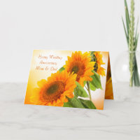 Zwei Sonnenblumen Mama & Vater Card zum Hochzeitst