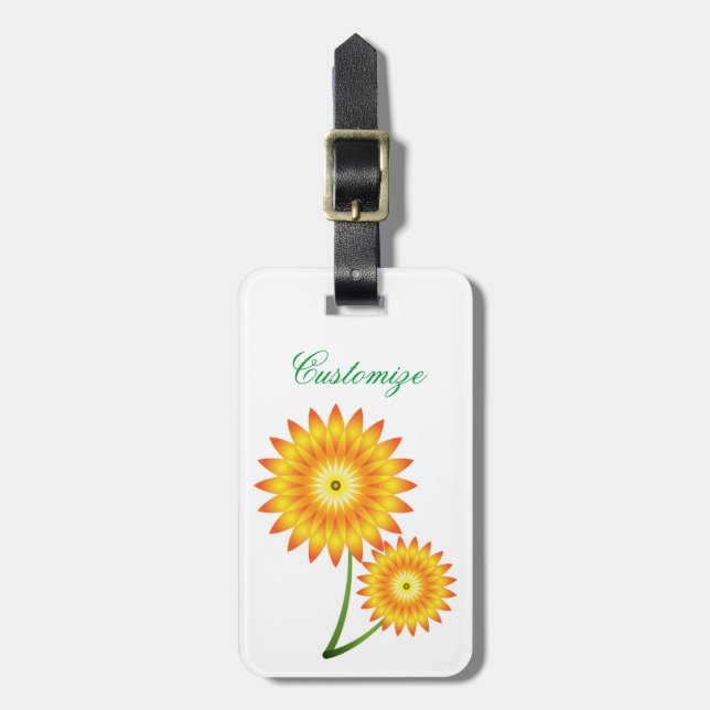 Zwei Sonnenblumen-Pflanze Thunder_Cove Gepäckanhänger (Vorderseite vertikal)