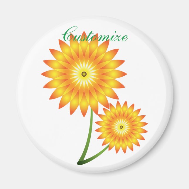 Zwei Sonnenblumen-Pflanze Thunder_Cove Magnet (Vorne)