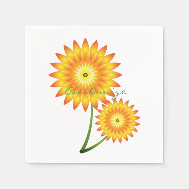 Zwei Sonnenblumen-Pflanze Thunder_Cove Serviette (Vorderseite)