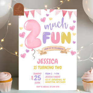 Zwei Spaß GIrl Geburtstag Einladung