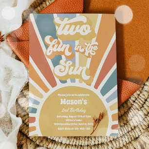 Zwei Spaß in der Sonnensonne 2. Geburtstag Party Einladung