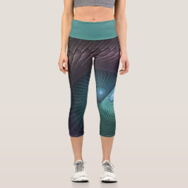Zwei Spiralen farbenfroh Modernes Abstraktes Frakt Capri Leggings
