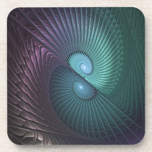 Zwei Spiralen farbenfroh Modernes Abstraktes Frakt Getränkeuntersetzer