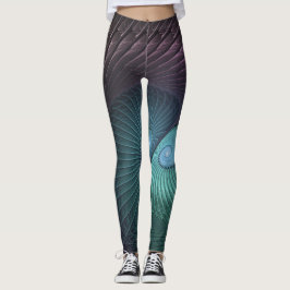 Zwei Spiralen farbenfroh Modernes Abstraktes Frakt Leggings