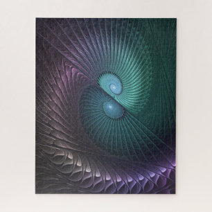 Zwei Spiralen farbenfroh Modernes Abstraktes Frakt Puzzle