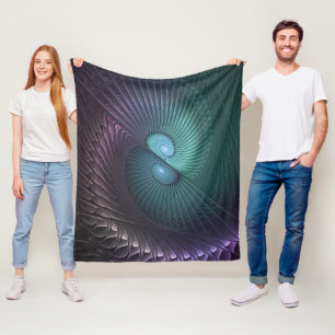 Zwei Spiralen Farbige Moderne Abstrakte Fraktal Ku Fleecedecke