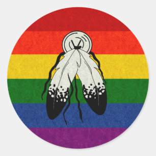 Zwei-Spirituosen-Flag farbige Hintergrundgestaltun Runder Aufkleber