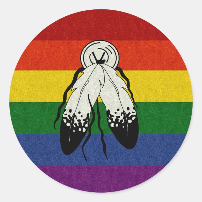 Zwei-Spirituosen-Flag farbige Hintergrundgestaltun Runder Aufkleber (Vorderseite)