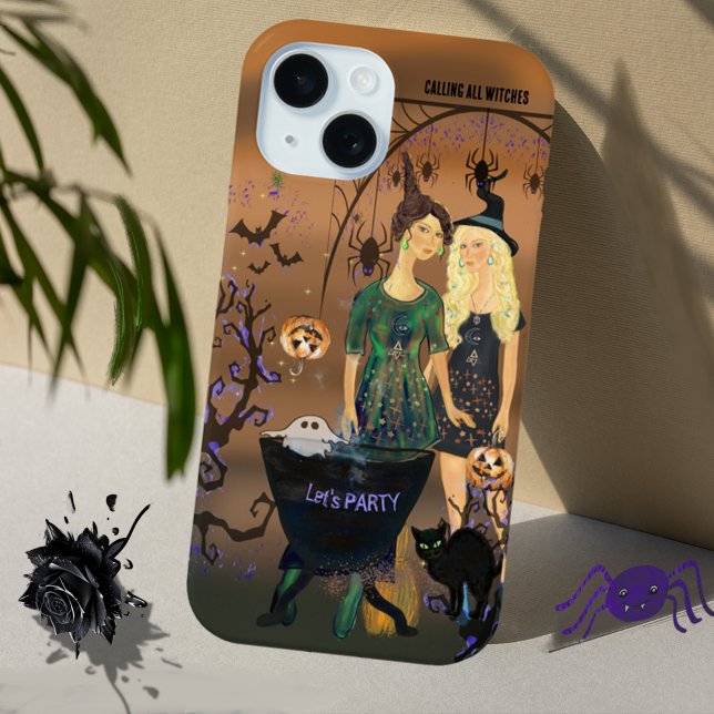 Zwei Spooktacular Halloween Hexen Handy-Fall Case-Mate iPhone Hülle (Two Spooktacular Halloween Witches Phone Case)