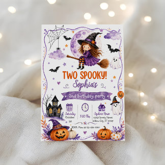 Zwei spooky 2. Geburtstag Einladung