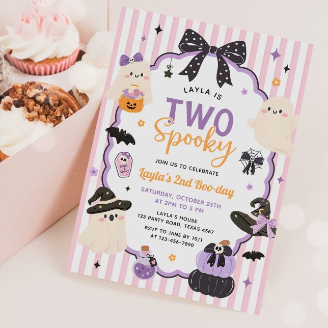 Zwei spooky Geist Halloween 2. Geburtstag  Einladung (Von Creator hochgeladen)