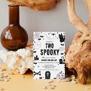 Zwei Spooky Ghost Halloween 2. Geburtstags-Party Einladung