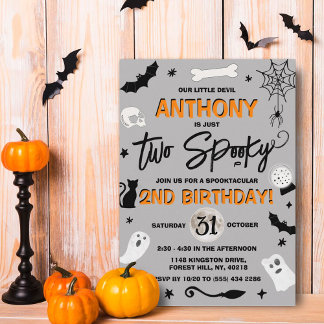 Zwei Spooky! Halloween 2. Geburtstag Einladung