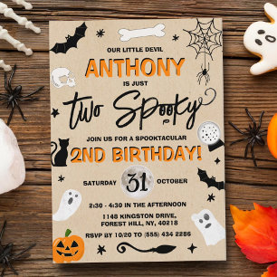 Zwei Spooky! Halloween 2. Geburtstag Einladung
