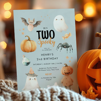 Zwei Spooky Halloween 2. Geburtstag Einladung