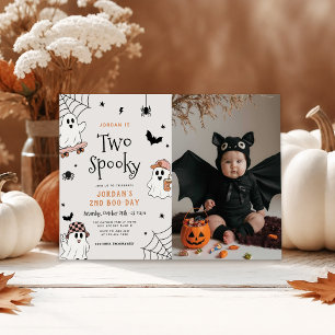 Zwei spooky Halloween-Geist 2. Geburtstagsfoto Einladung