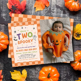 Zwei spooky Halloween-Geist 2. Geburtstagsfoto Einladung