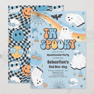 Zwei Spooky Halloween Groovy Ghost 2. Geburtstag Einladung