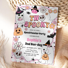 Zwei Spooky Halloween Groovy Ghost 2. Geburtstag Einladung