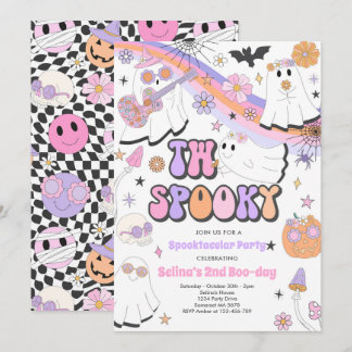 Zwei Spooky Halloween Groovy Ghost 2. Geburtstag Einladung