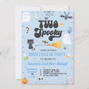 Zwei Spooky Halloween Junge 2. Geburtstag einladen Einladung